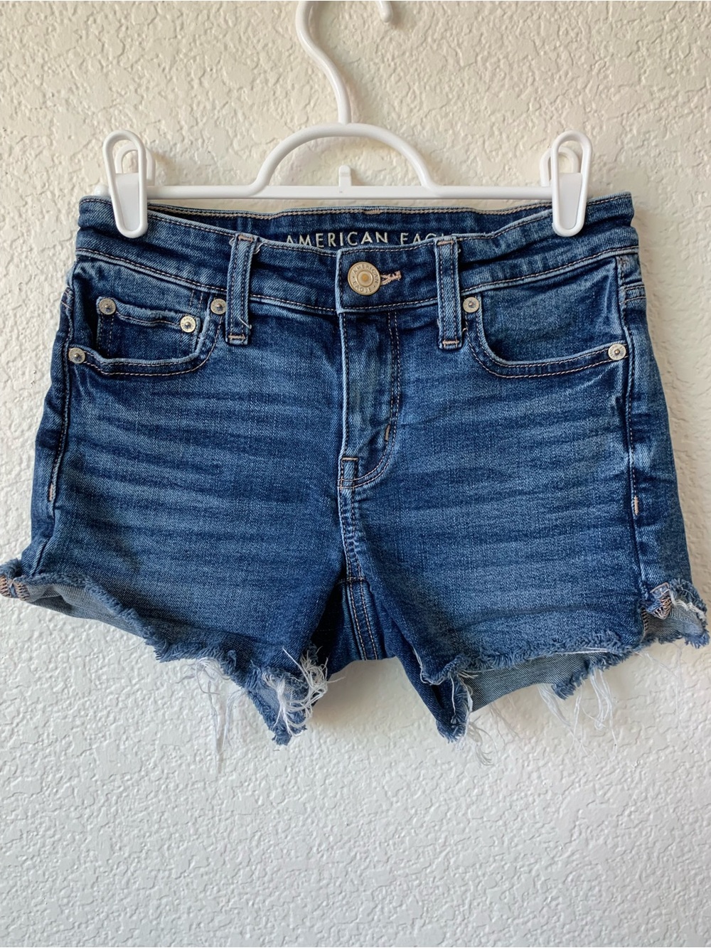 American Eagle Outfitters Blue Distressed Denim Cutoff Shorts